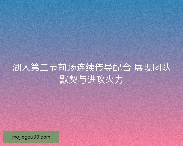 湖人第二节前场连续传导配合 展现团队默契与进攻火力