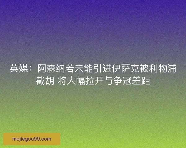 英媒:阿森纳若未能引进伊萨克被利物浦截胡 将大幅拉开与争冠差距 英媒:阿森纳若未能引进伊萨克被利物浦截胡 将大幅拉开与争冠差距